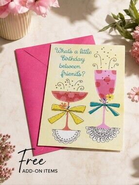 Free With Purchase Friend Birthday Card with Pink Envelope